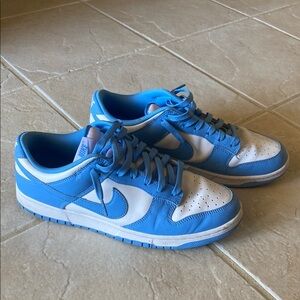 Men’s Nike Blue and White Dunk Lows Size 12
